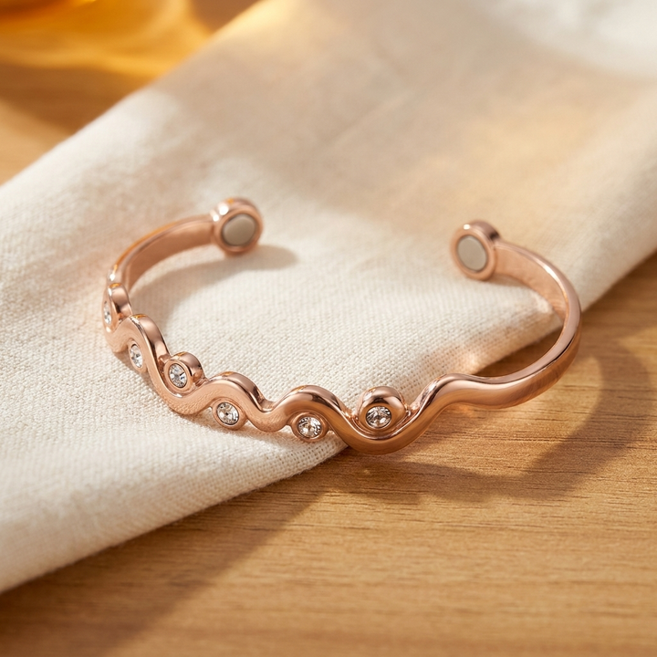 Alondra | Pulsera Ondulada de Cobre