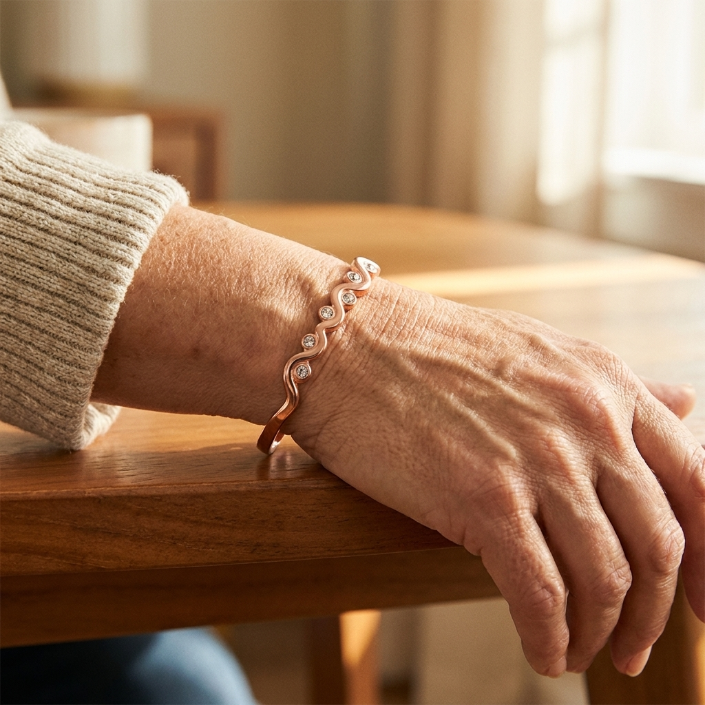 Alondra | Pulsera Ondulada de Cobre