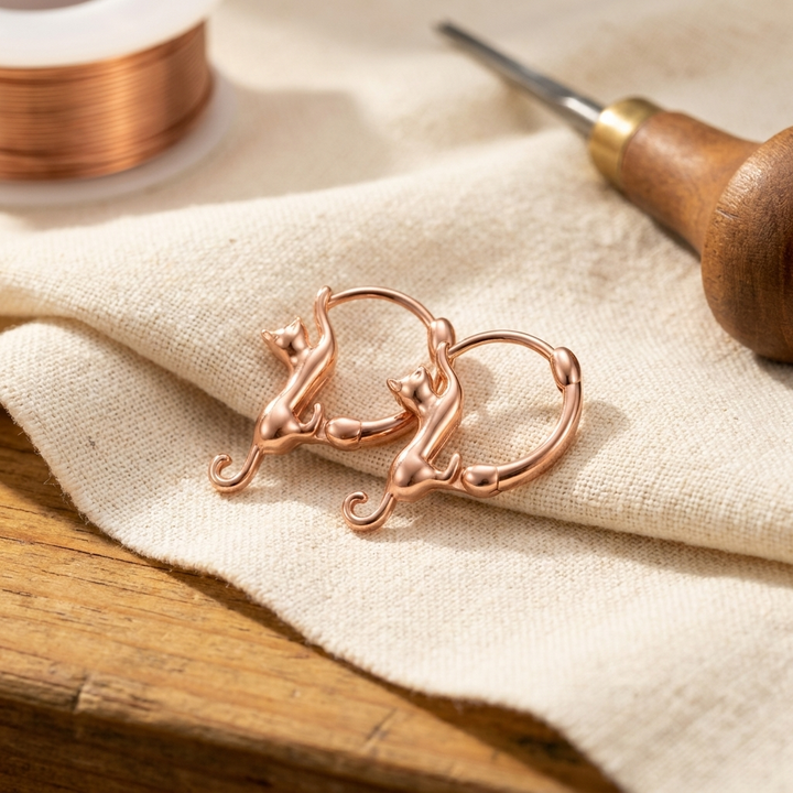 Pendientes Curvos de Cobre