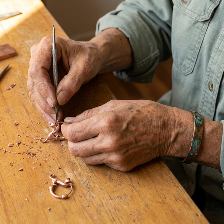 Pendientes Curvos de Cobre