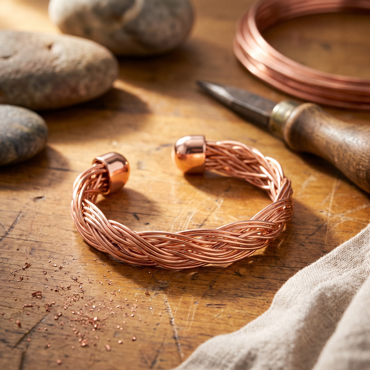 Elm | Brazalete de Cobre Trenzado