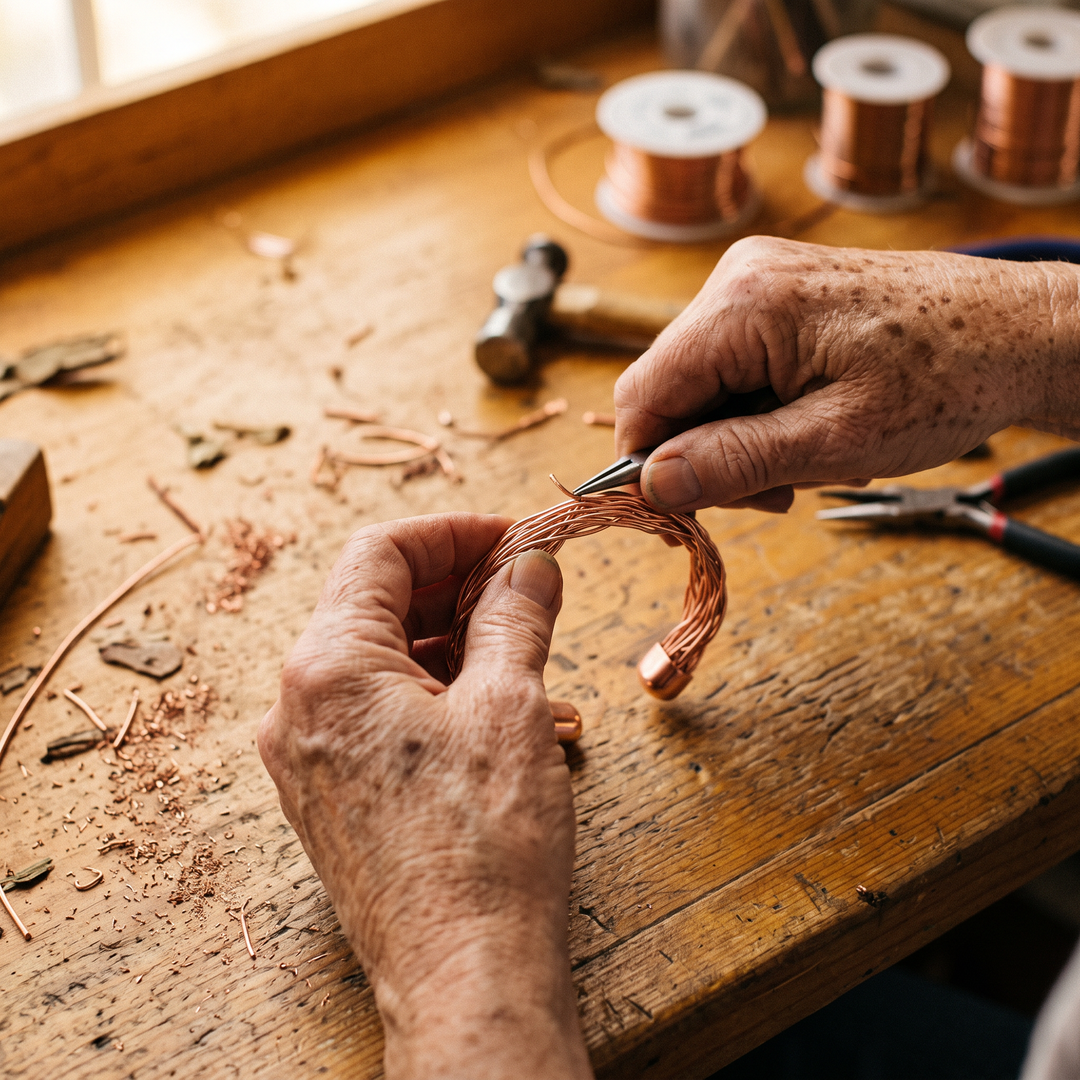 Elm | Brazalete de Cobre Trenzado