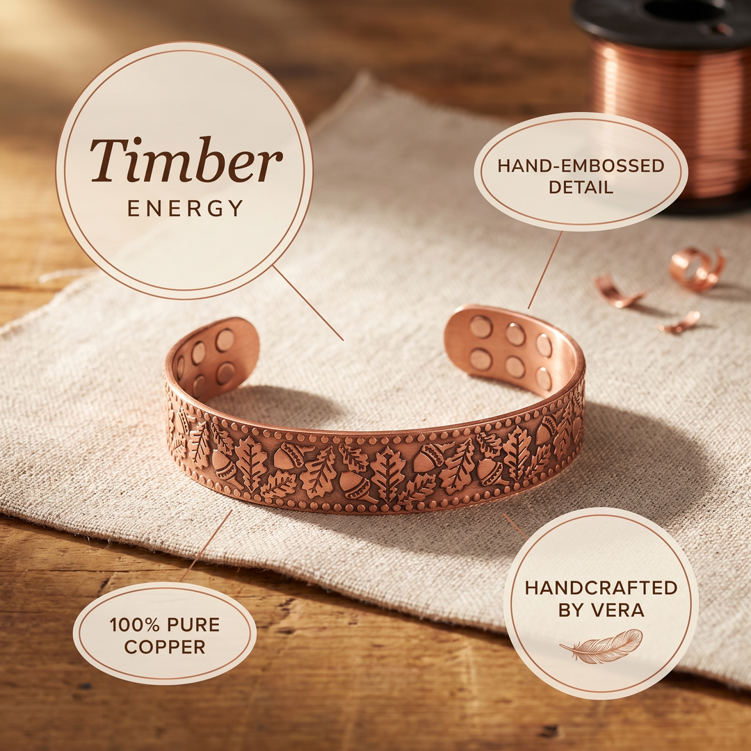 Bosque | Pulsera de Cobre con Hojas