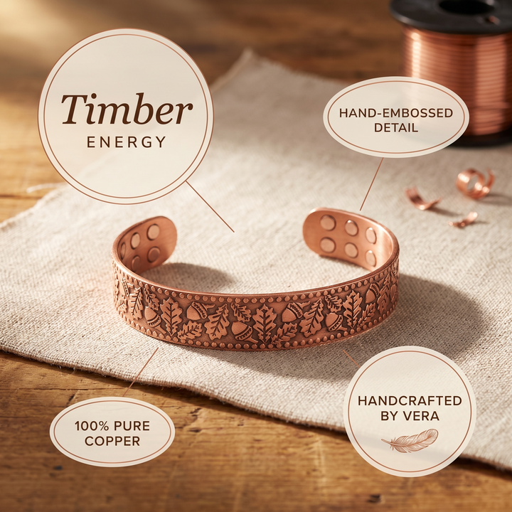 Bosque | Pulsera de Cobre con Hojas