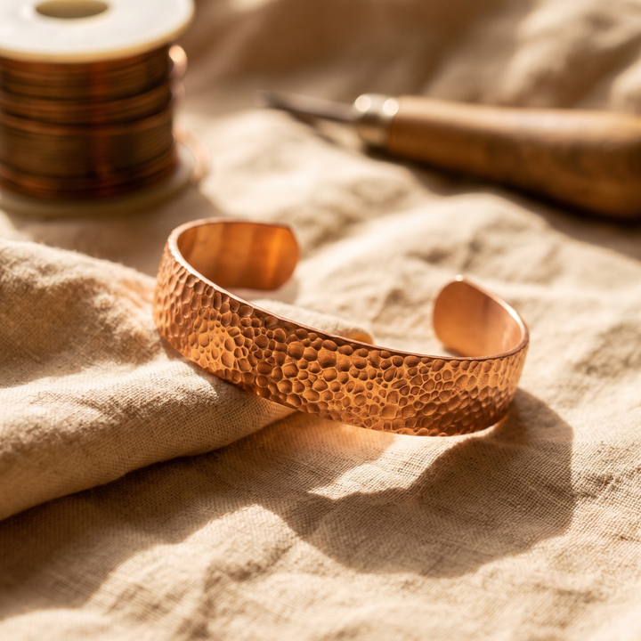Luna | Pulsera Texturizada de Cobre
