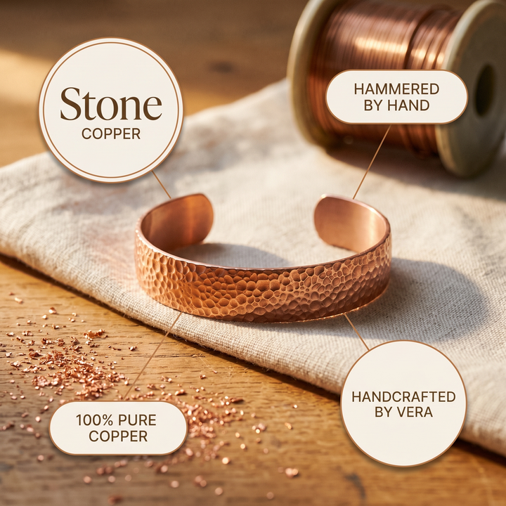 Luna | Pulsera Texturizada de Cobre