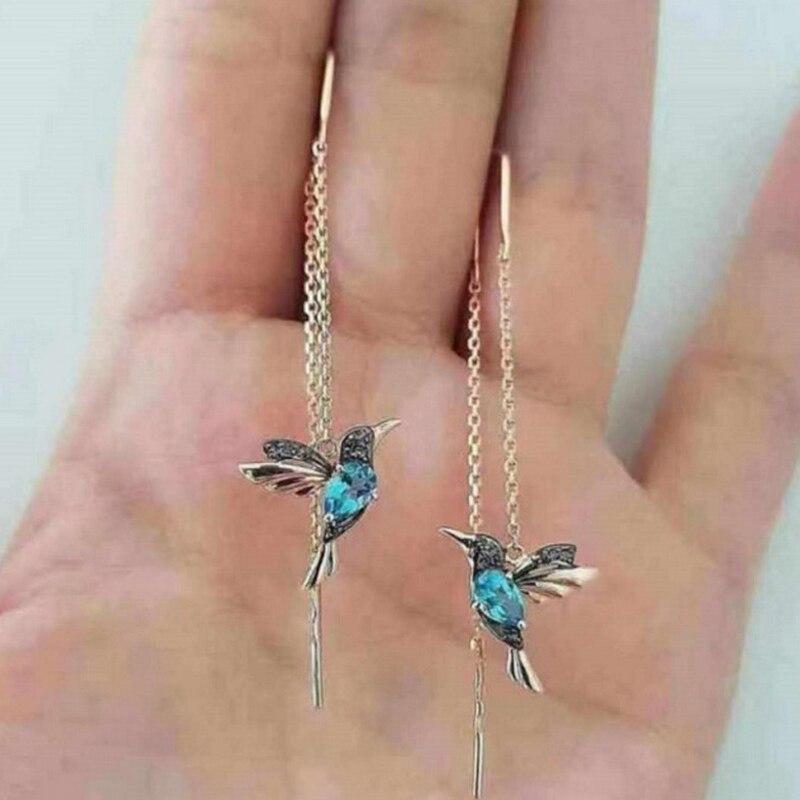 Pendientes Colibrí Esmalte y Circonita