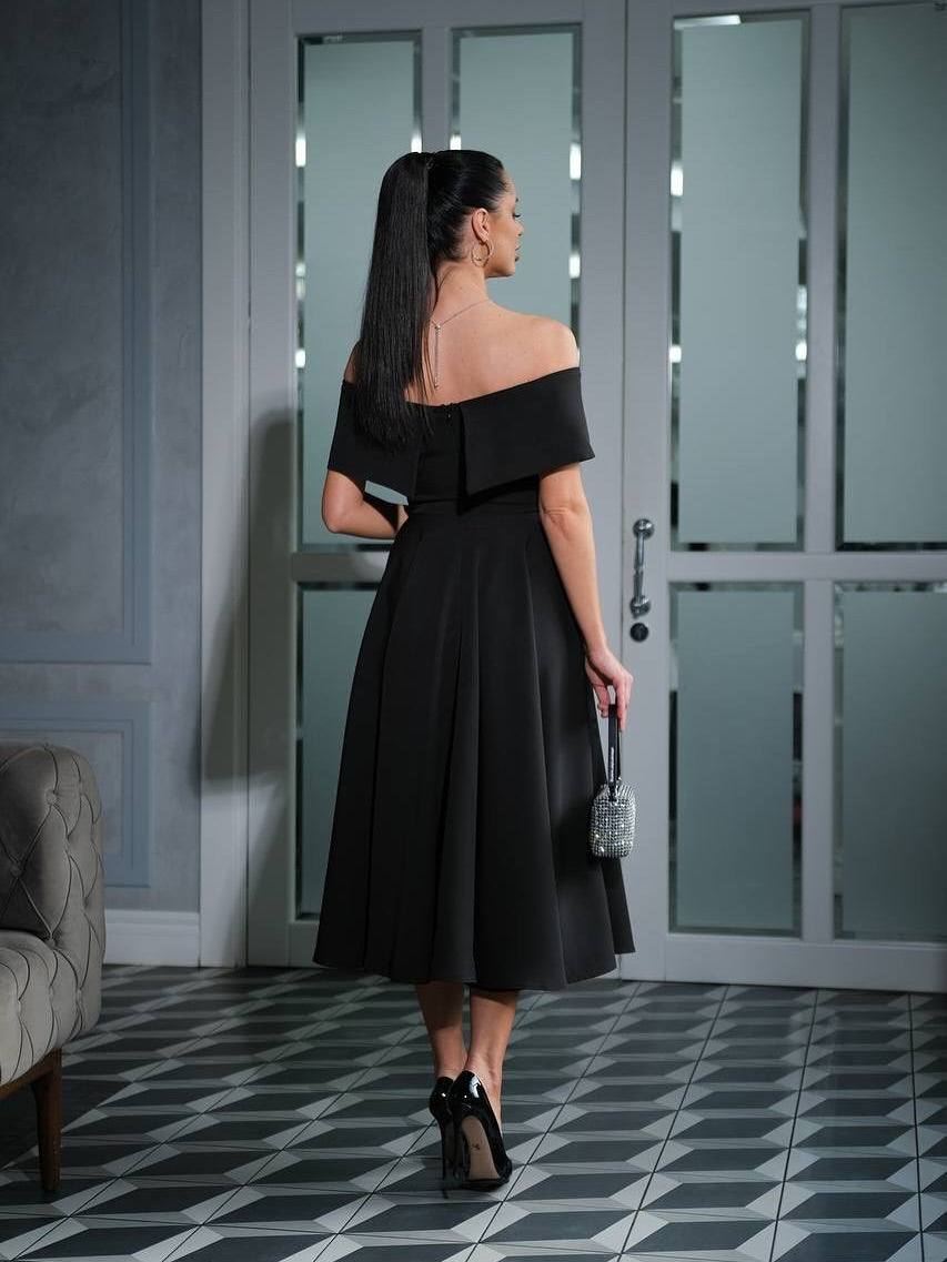 Anabelle Black Midi Dress