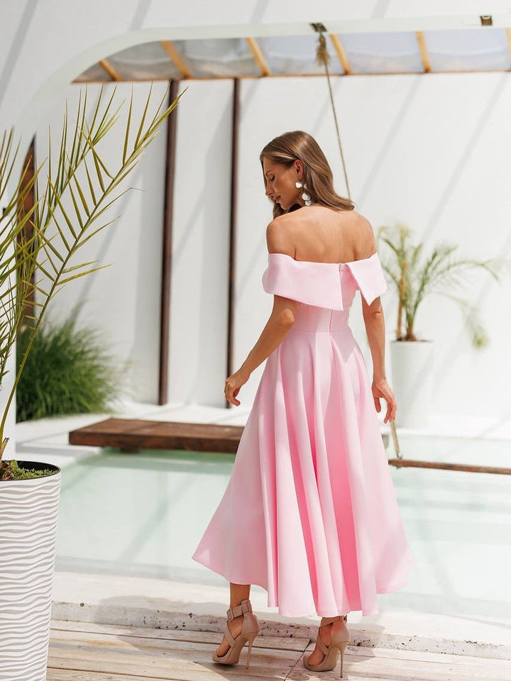 Anabelle Baby Pink Midi Dress