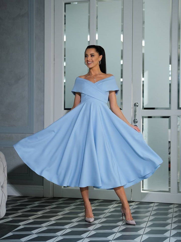 Anabelle Baby Blue Midi Dress