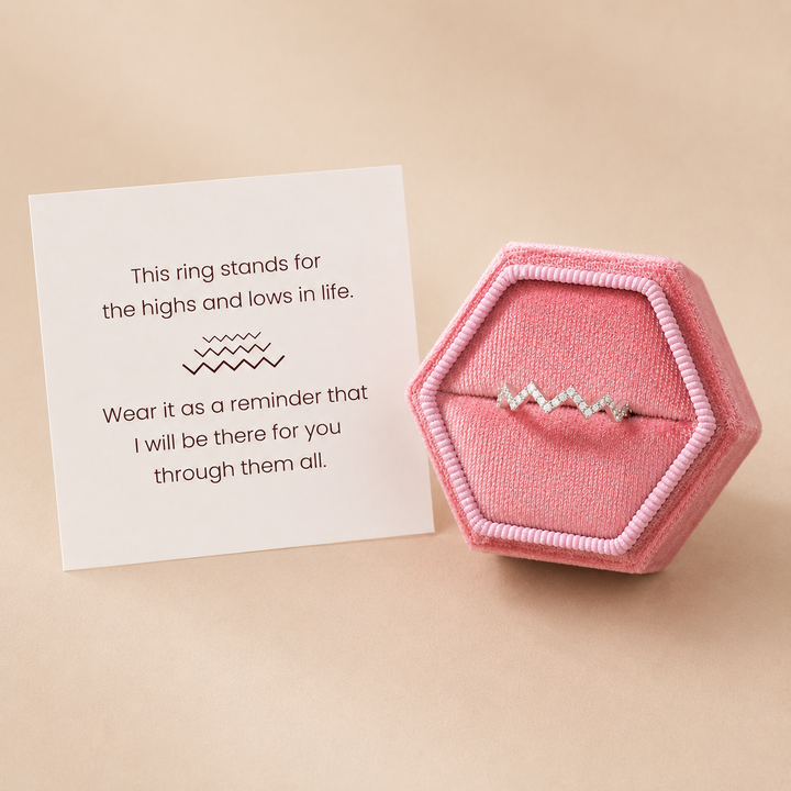 Friendship ring gift set with emotional message card