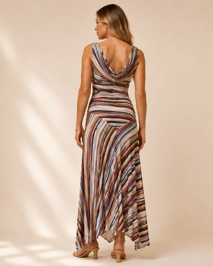Sienna Stripe Maxi Dress back view