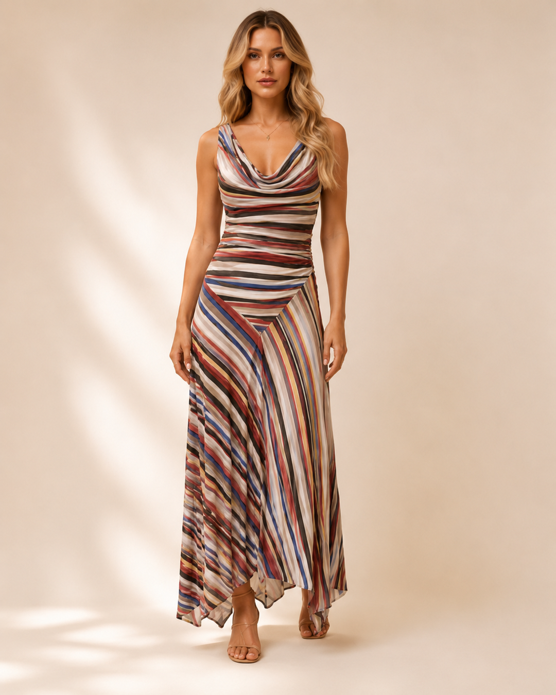Sienna Stripe Maxi Dress front view