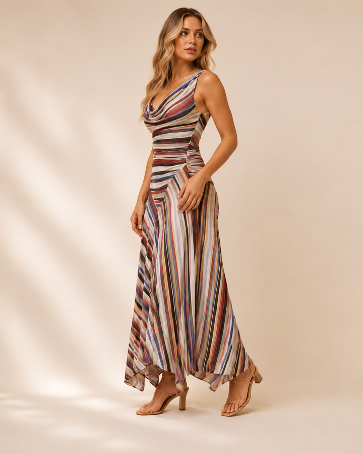 Sienna Stripe Maxi Dress side angle