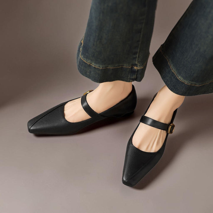 Catalina | Zapatos con Hebilla Dorada