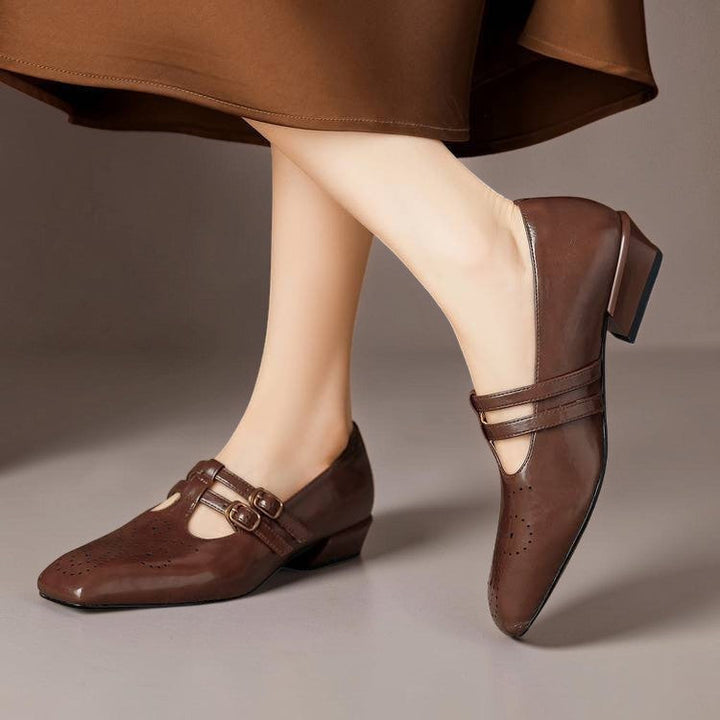 Pauline | Zapatos de Cuero con Doble Tira
