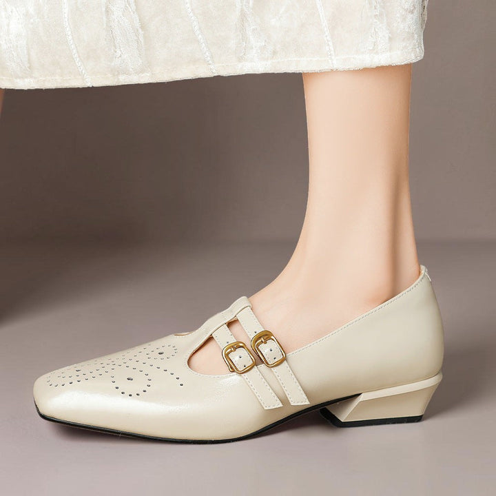 Pauline | Zapatos de Cuero con Doble Tira