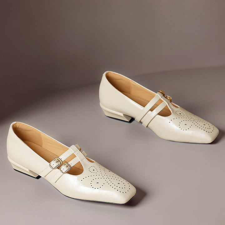 Pauline | Zapatos de Cuero con Doble Tira