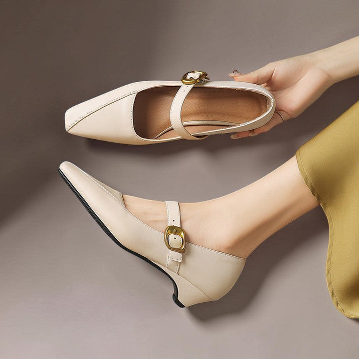 Catalina | Zapatos con Hebilla Dorada
