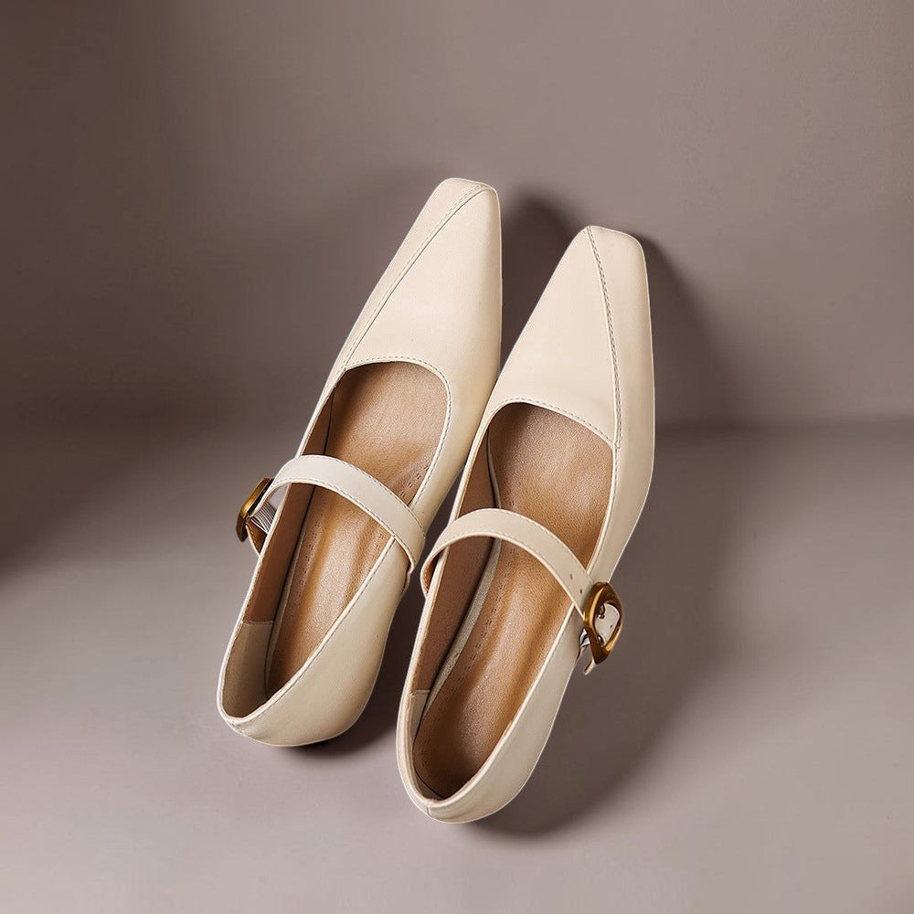 Catalina | Zapatos con Hebilla Dorada
