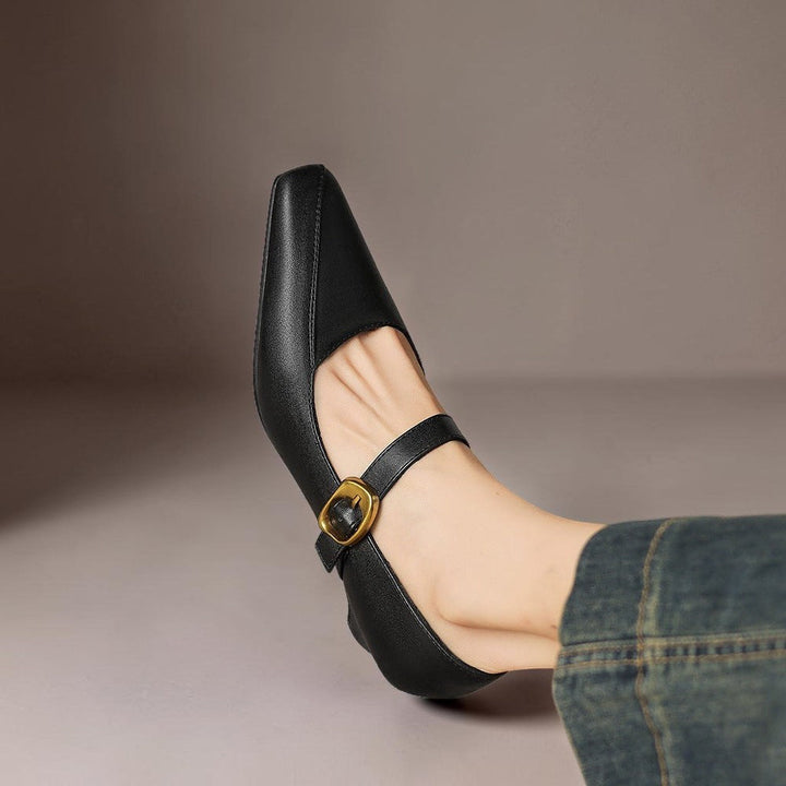 Catalina | Zapatos con Hebilla Dorada