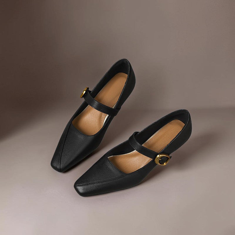 Catalina | Zapatos con Hebilla Dorada