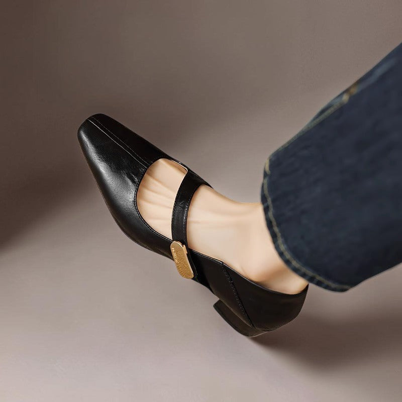 Juliette | Zapatos con Hebilla Dorada