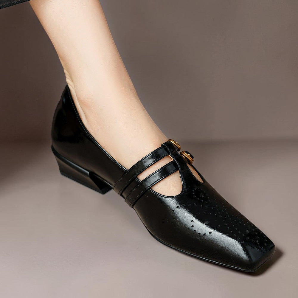 Pauline | Zapatos de Cuero con Doble Tira