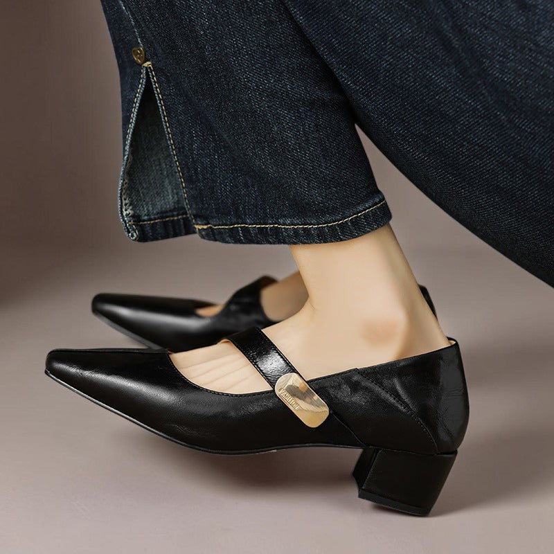 Juliette | Zapatos con Hebilla Dorada