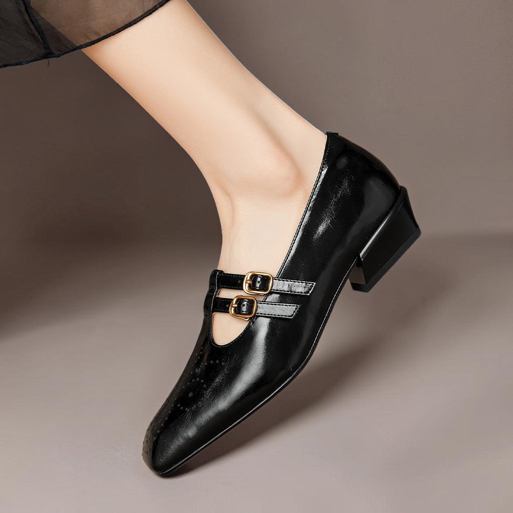 Pauline | Zapatos de Cuero con Doble Tira