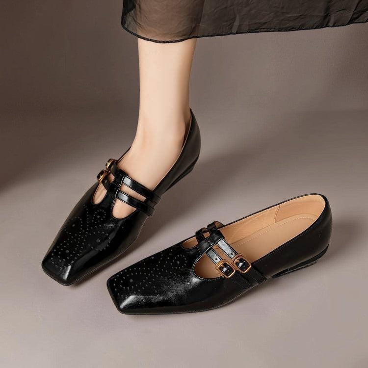 Pauline | Zapatos de Cuero con Doble Tira