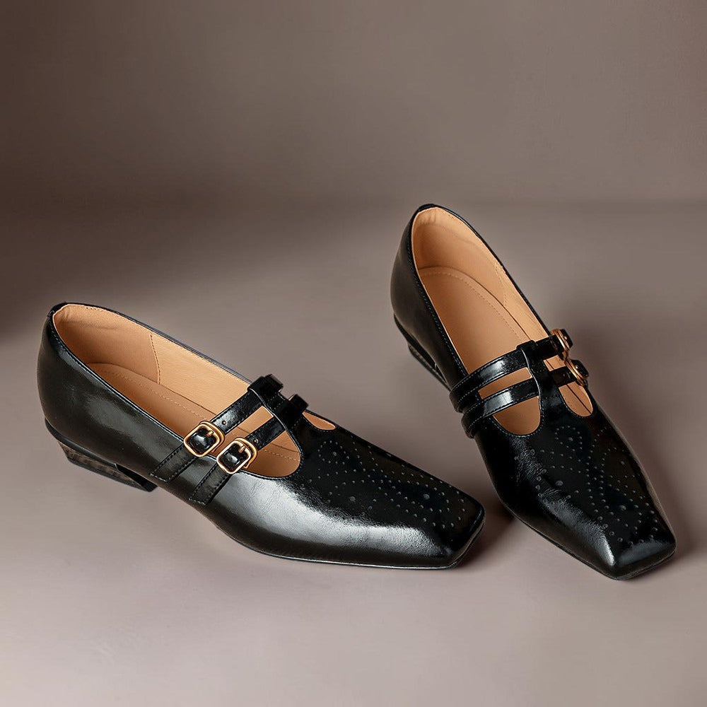 Pauline | Zapatos de Cuero con Doble Tira
