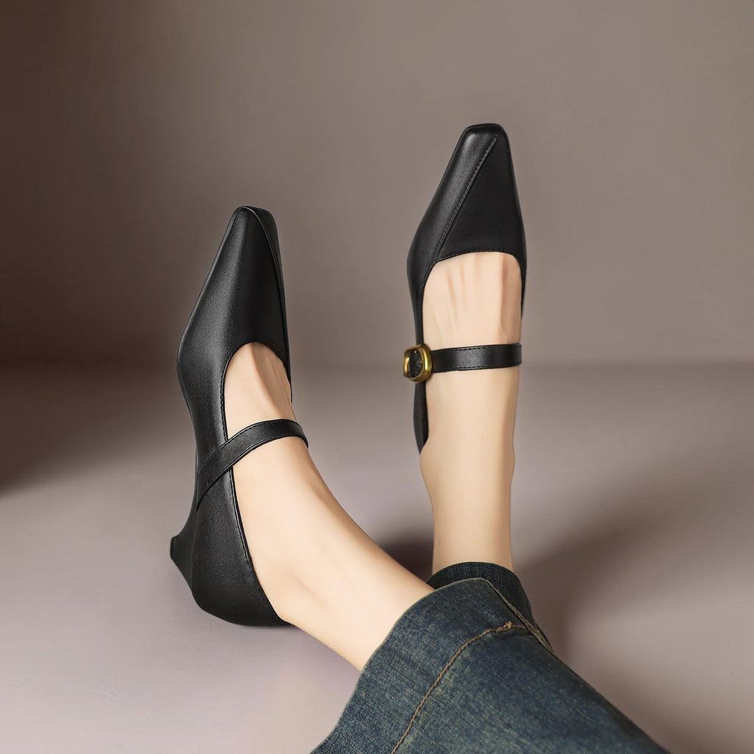 Catalina | Zapatos con Hebilla Dorada