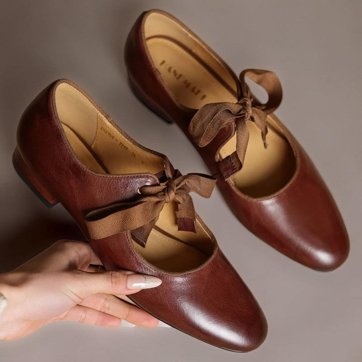 Sophie | Bailarinas de Cuero con Lazo