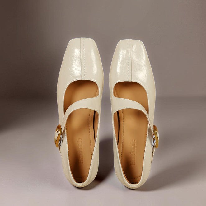 Isabela | Zapatos de Cuero de Punta Cuadrada