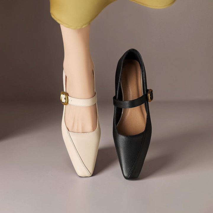 Catalina | Zapatos con Hebilla Dorada