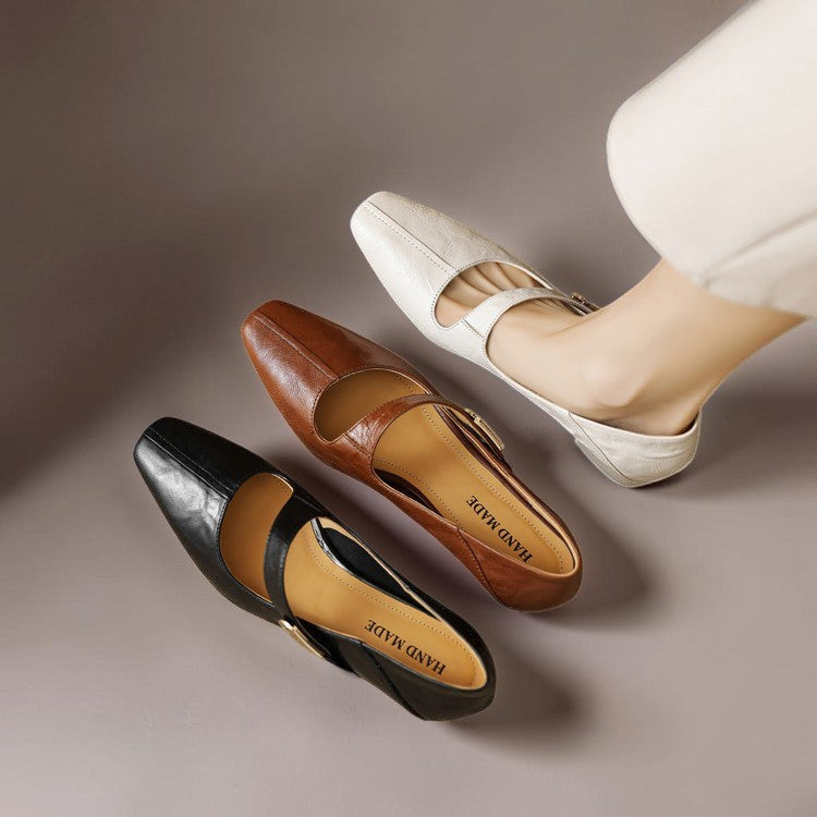 Juliette | Zapatos con Hebilla Dorada