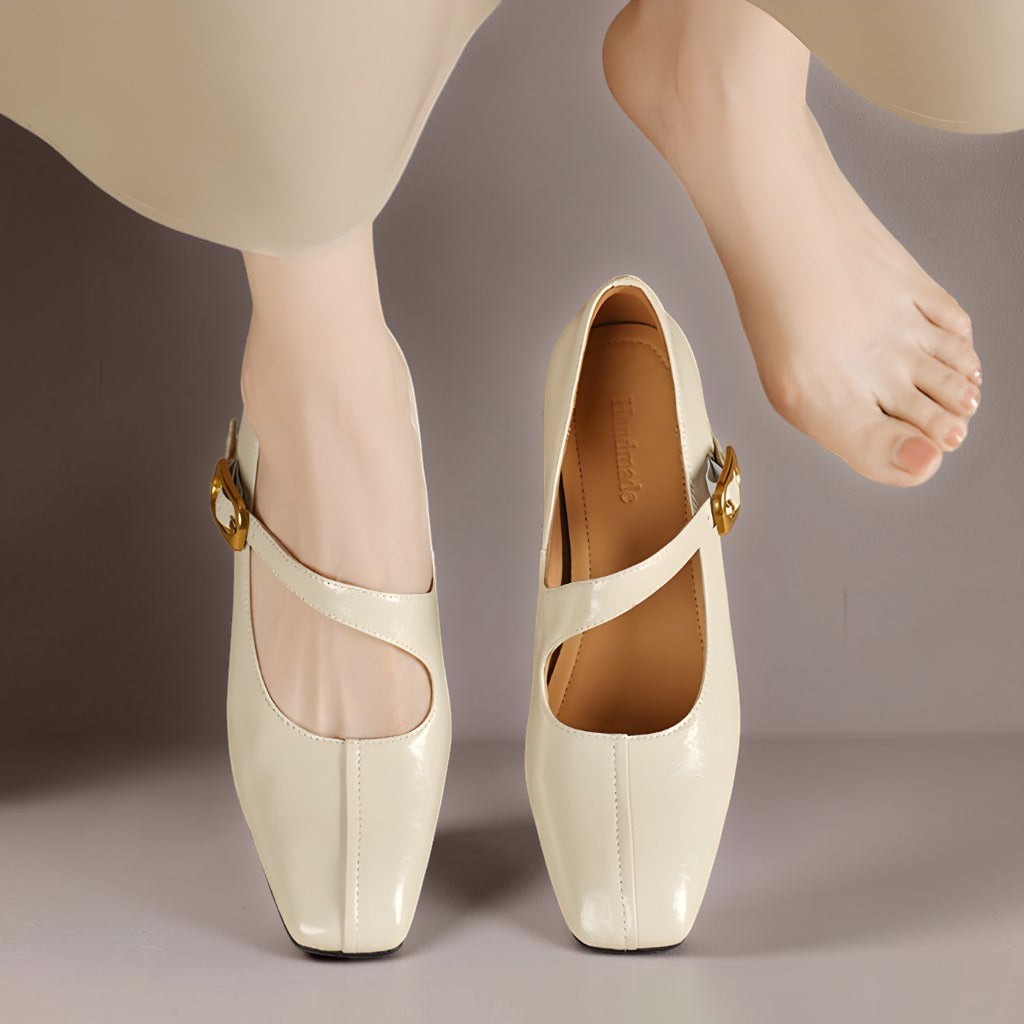 Isabela | Zapatos de Cuero de Punta Cuadrada