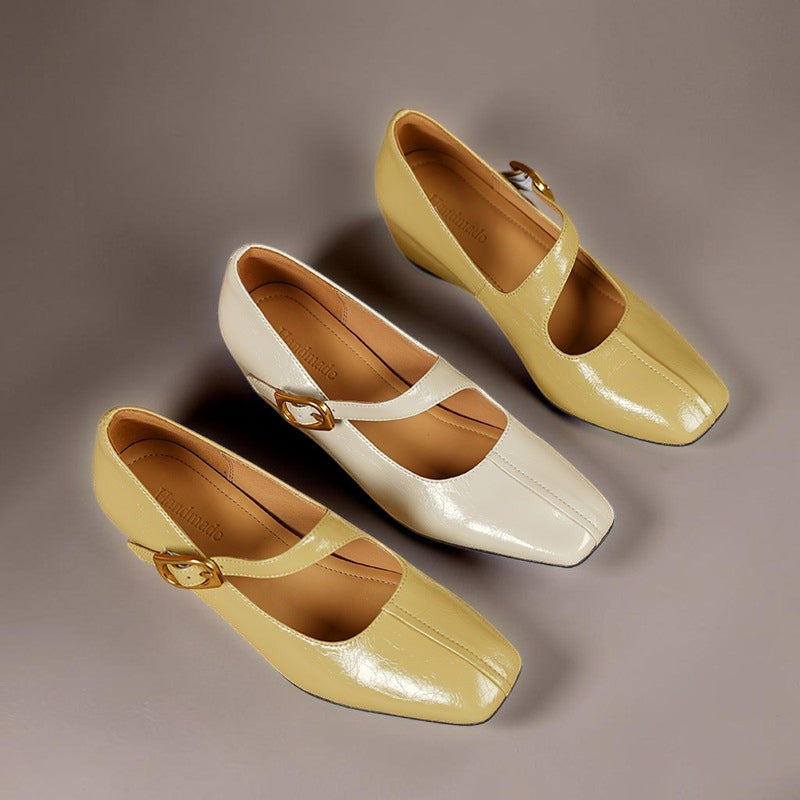 Isabela | Zapatos de Cuero de Punta Cuadrada