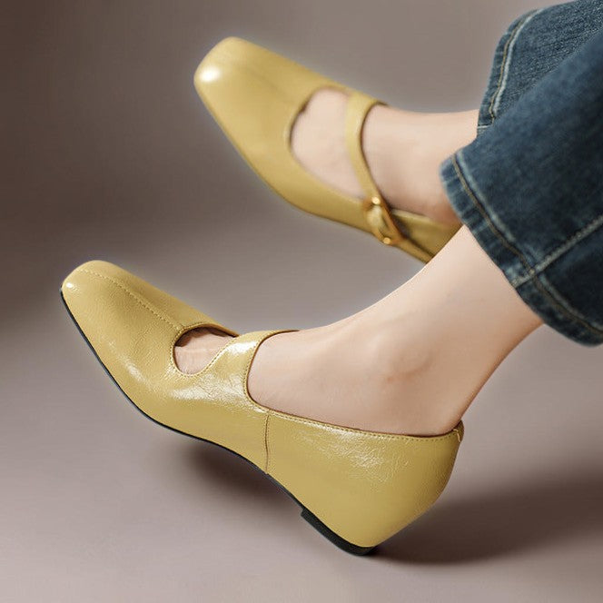 Isabela | Zapatos de Cuero de Punta Cuadrada