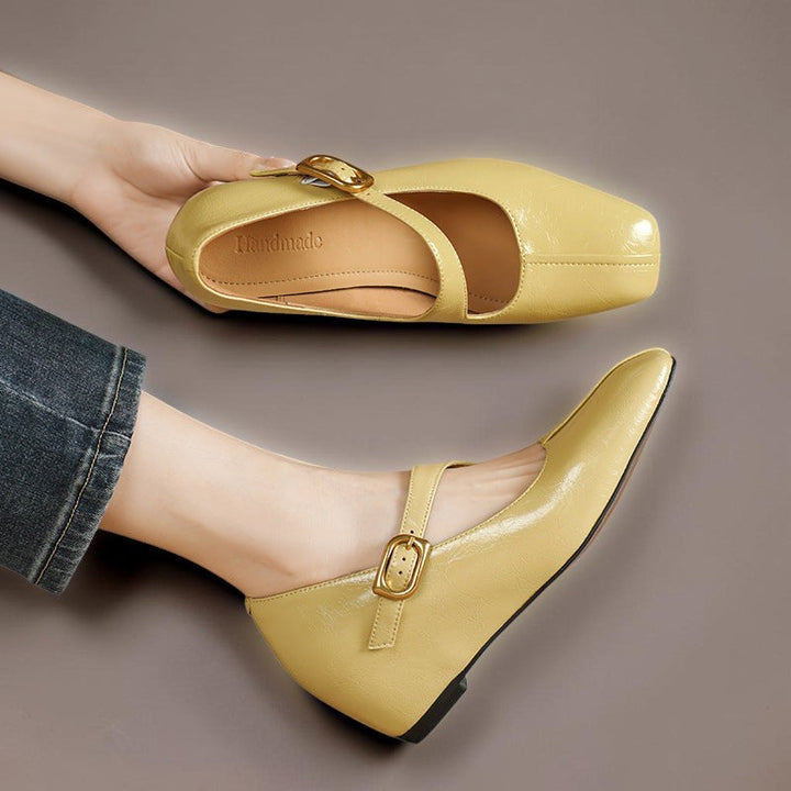 Isabela | Zapatos de Cuero de Punta Cuadrada