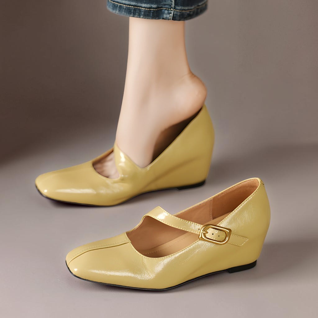 Isabela | Zapatos de Cuero de Punta Cuadrada